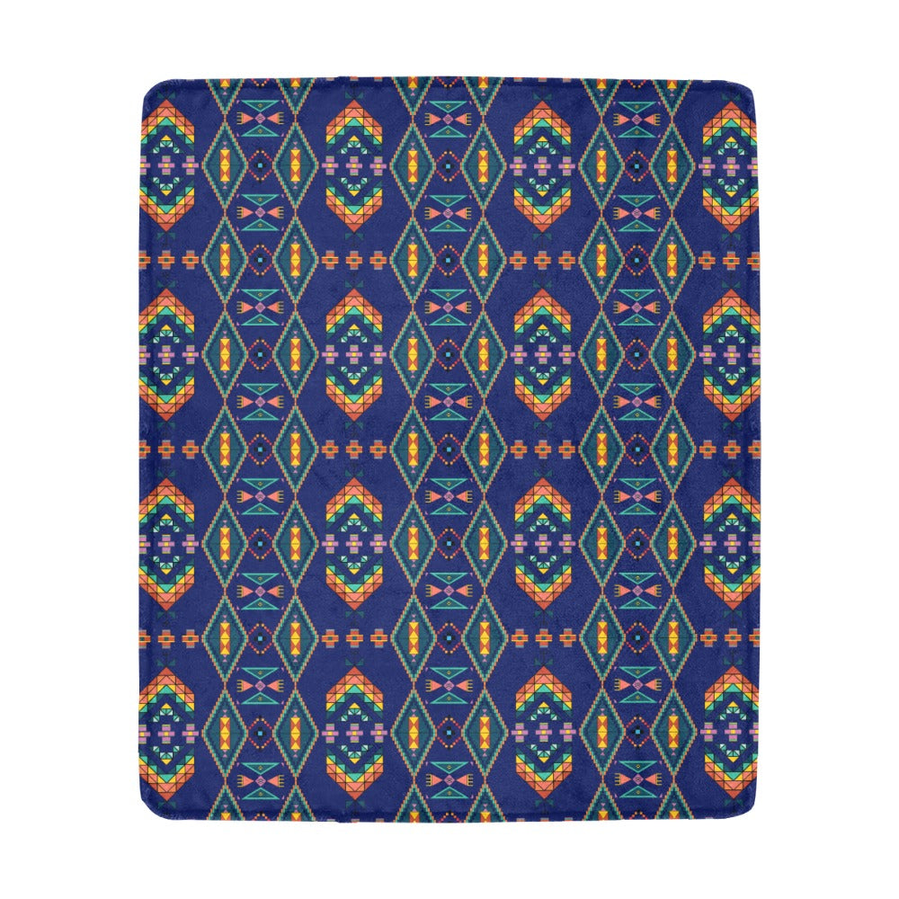 Travois Tipi Blue Ultra-Soft Micro Fleece Blanket 50"x60"