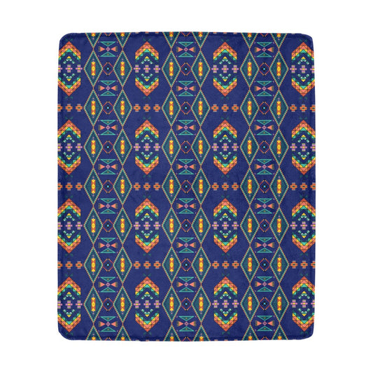Travois Tipi Blue Ultra-Soft Micro Fleece Blanket 50"x60"