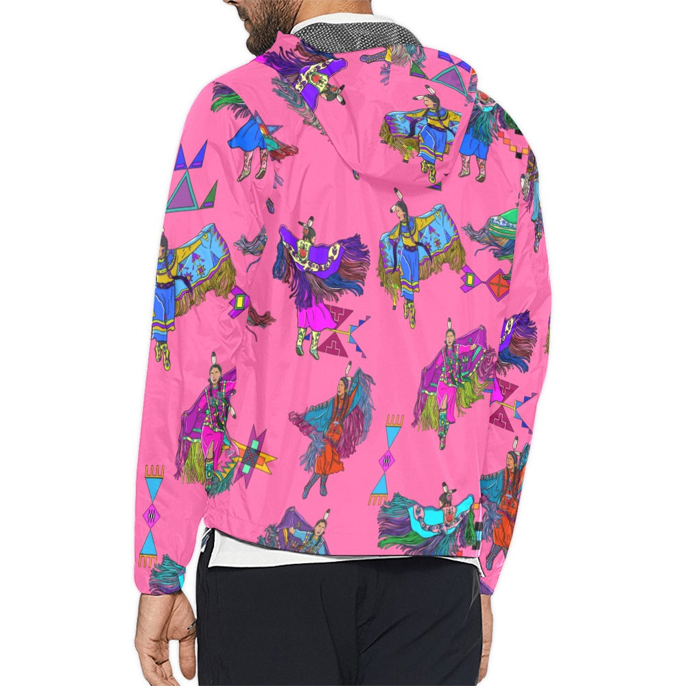 Women's Fancy Dancers Pink Men's Windbreaker