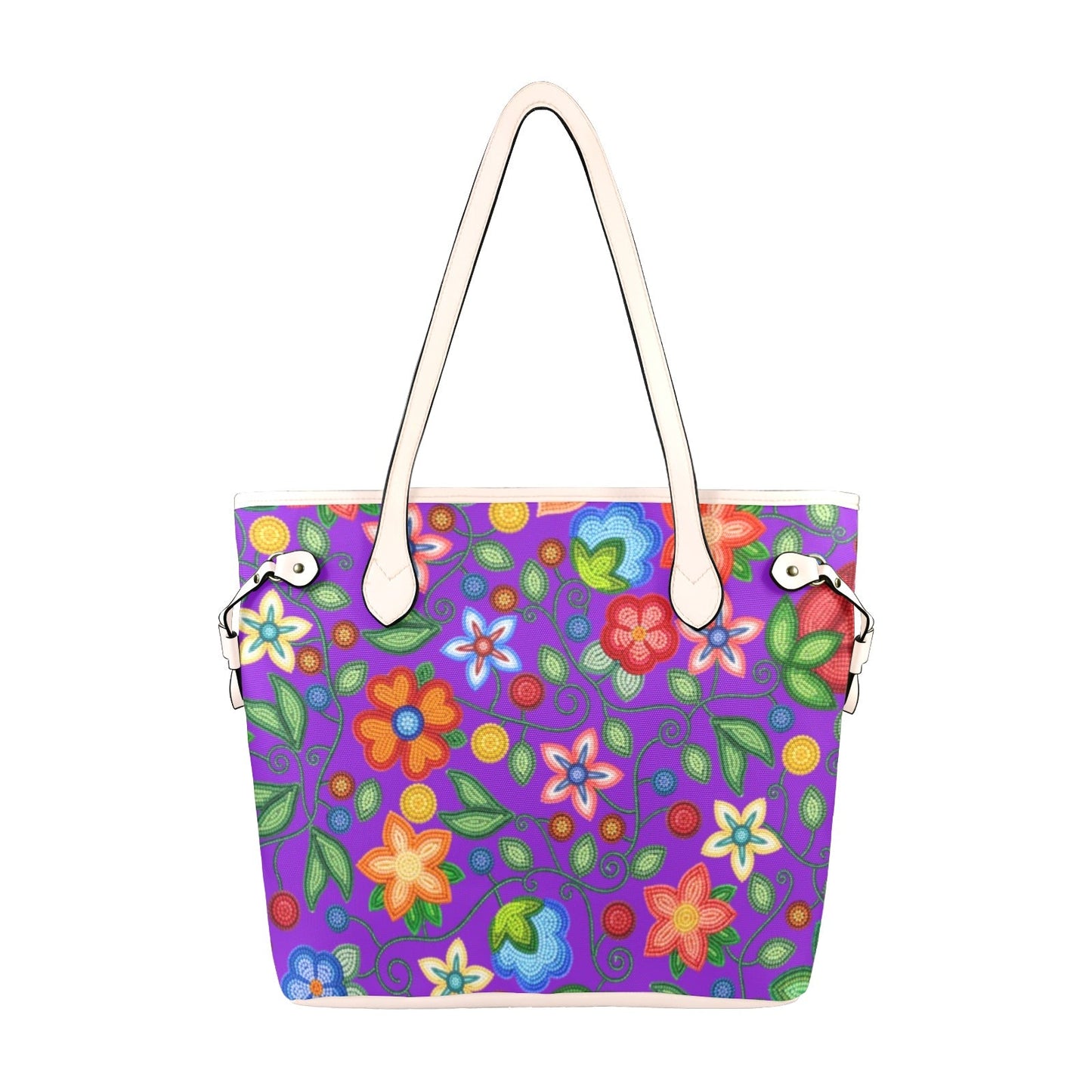 Morning Harmony Purple Clover Canvas Tote
