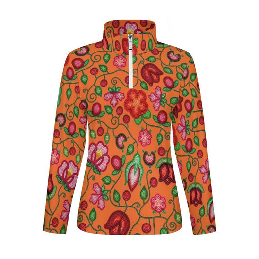 Rose Reverie Orange Long Sleeve Yoga Shirt
