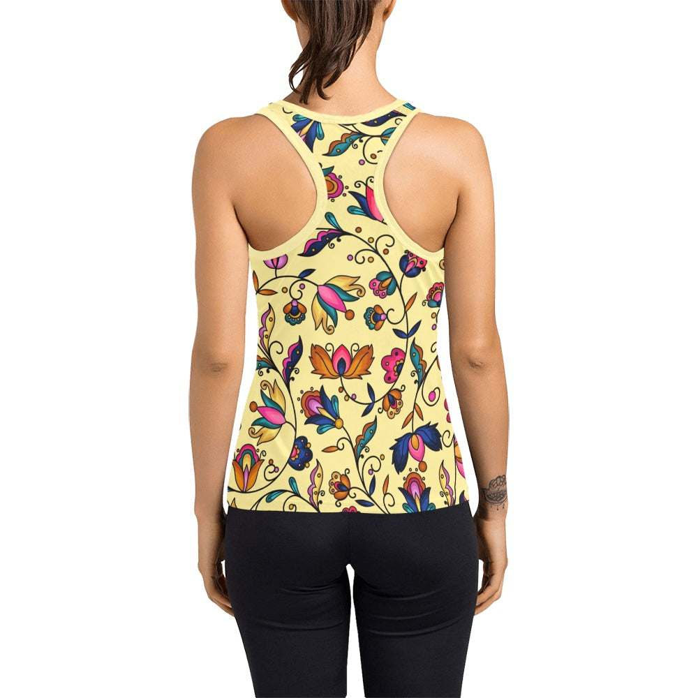 Copper Prairie Petals Yellow Women's Racerback Tank Top