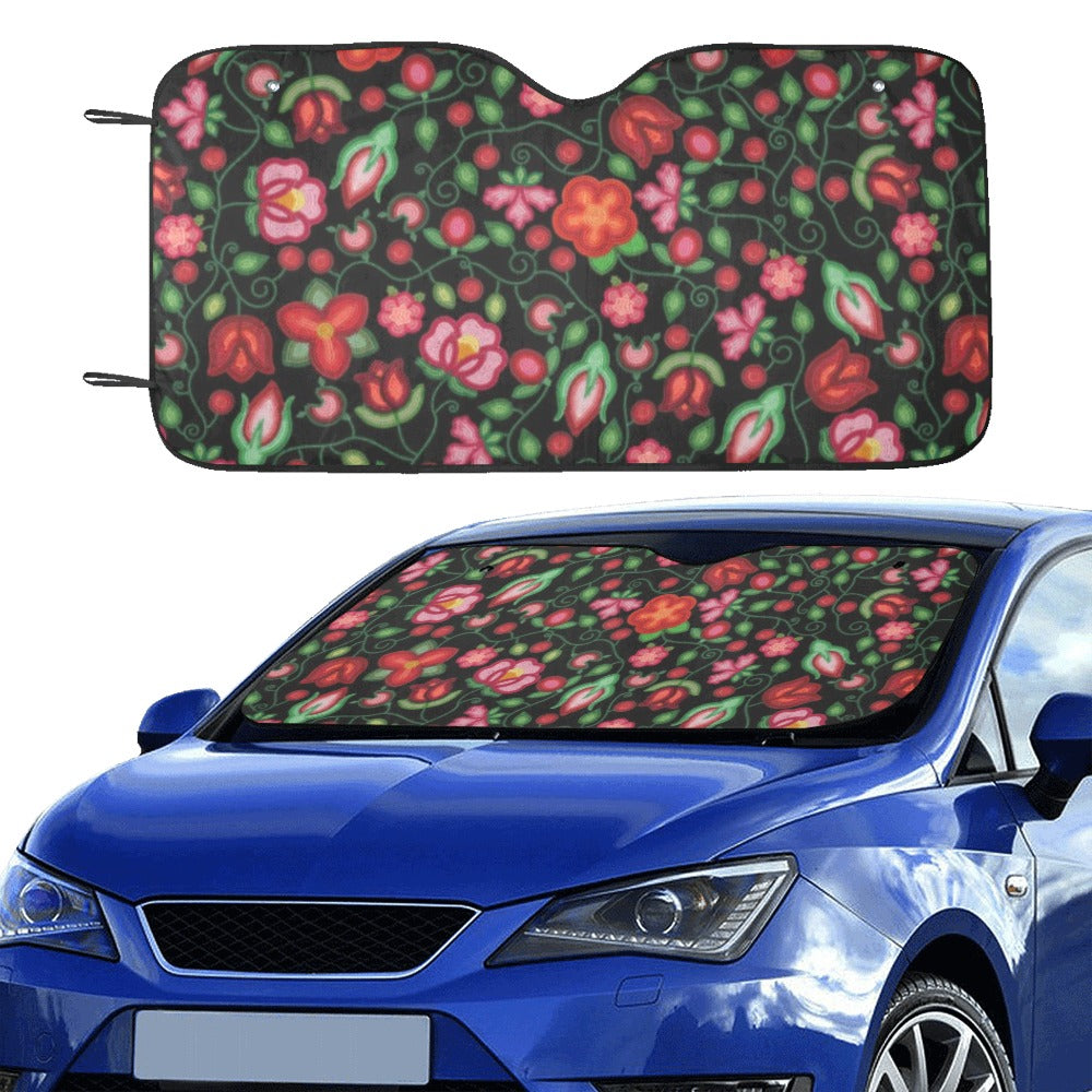 Rose Reverie Black Car Sun Shade 55"x30"
