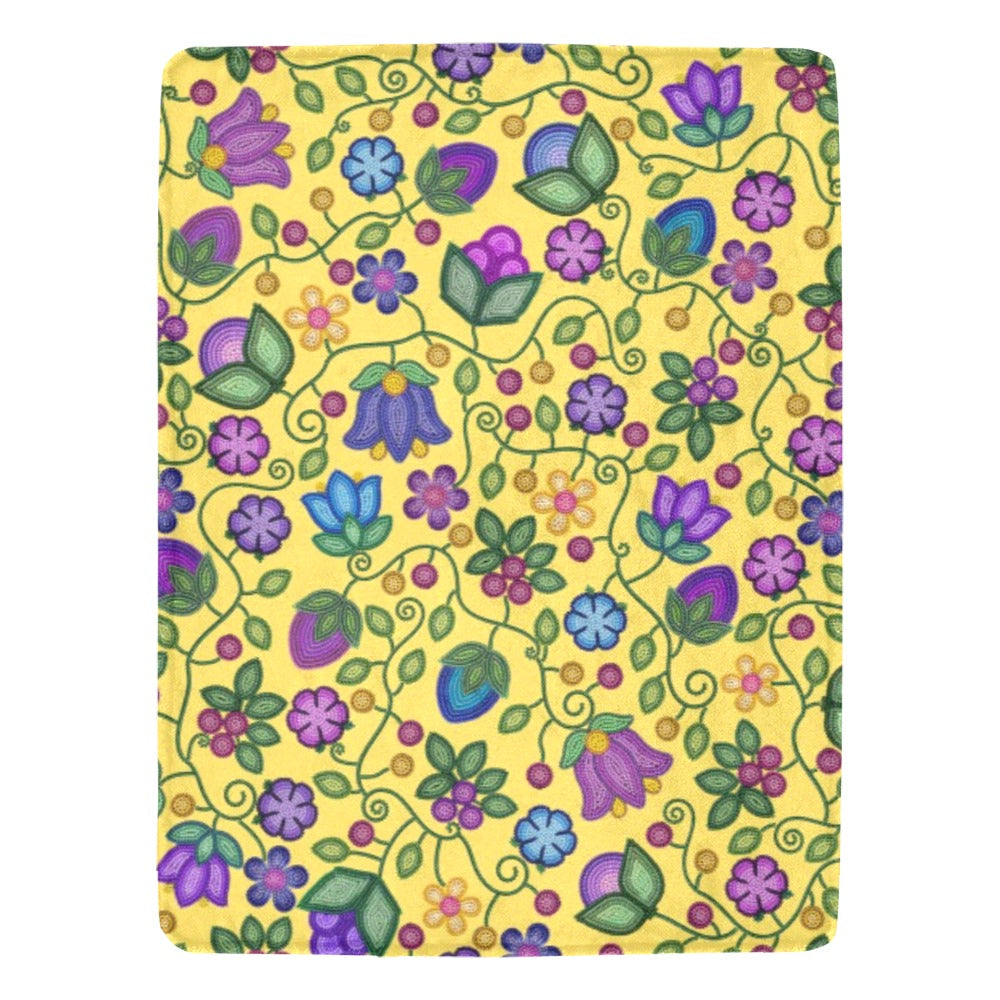 Bloom Uplift Yellow X-Large Micro Fleece Blanket