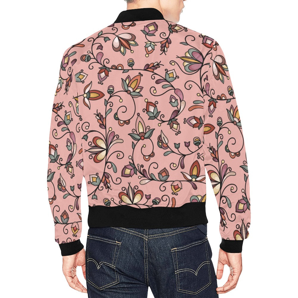 Burnt Sky Petals Peach Bomber Jacket for Men
