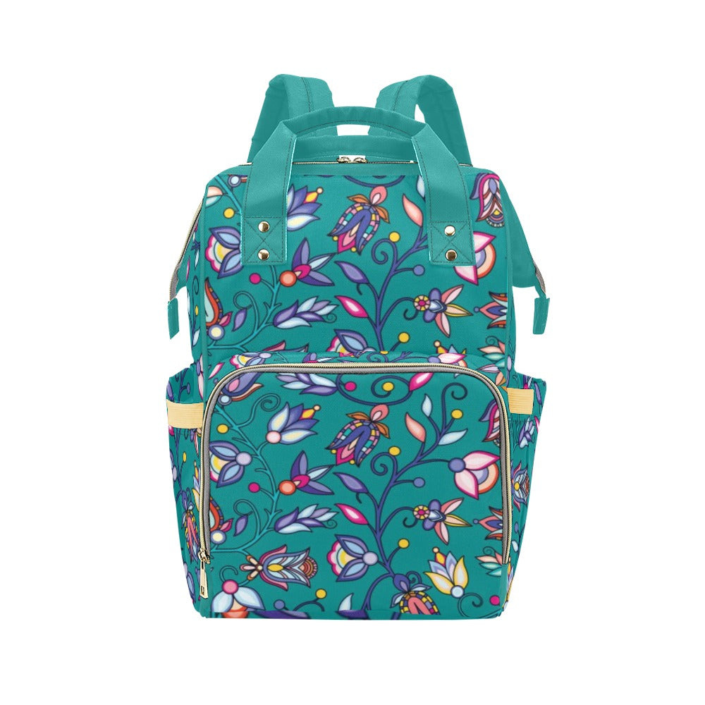 Buffalo Bloom Turquoise Multi-Function Diaper Backpack