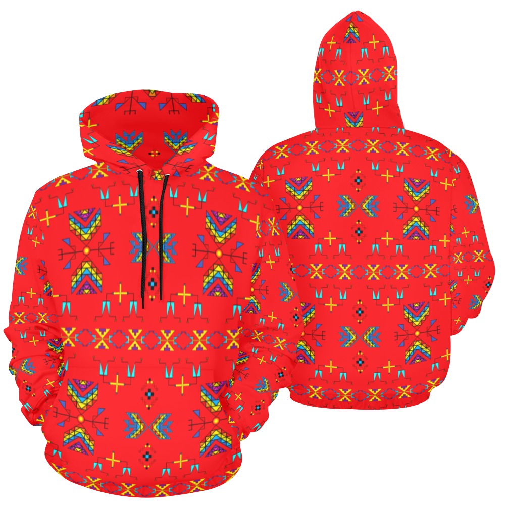 Rainy Chief Rainbow Red Hoodie for Women