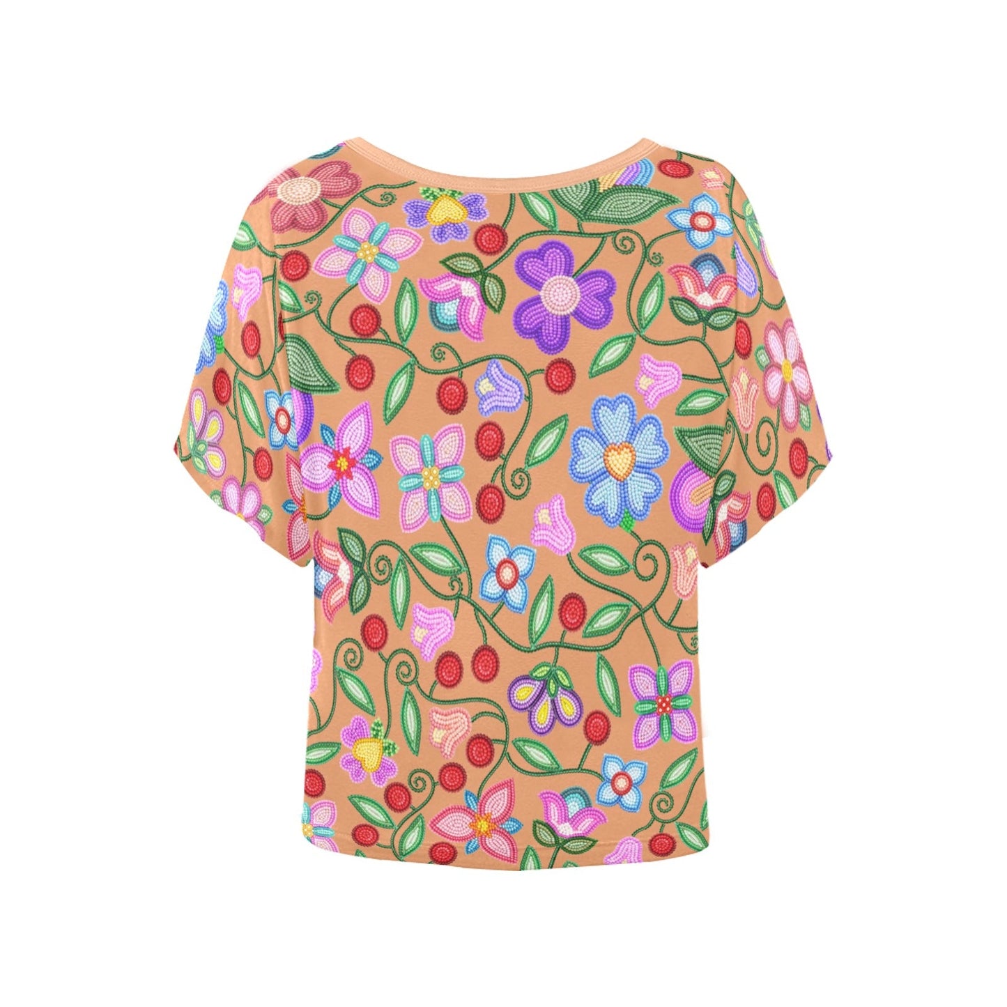 Petal Harmony Terracotta Batwing Blouse