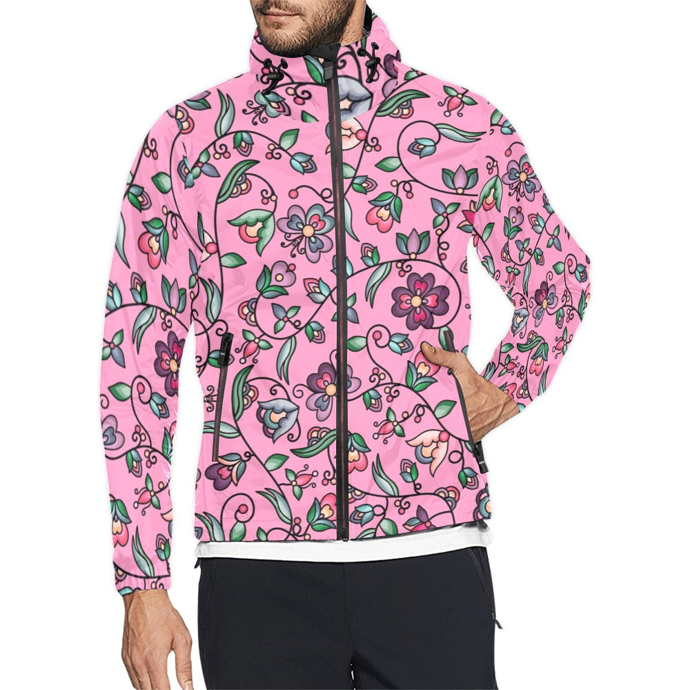 Amber Evening Garland Pink Men's Windbreaker