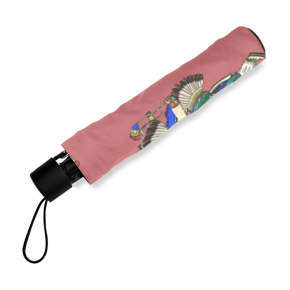 Men's Fancy Dancers Terra Cotta Foldable Umbrella