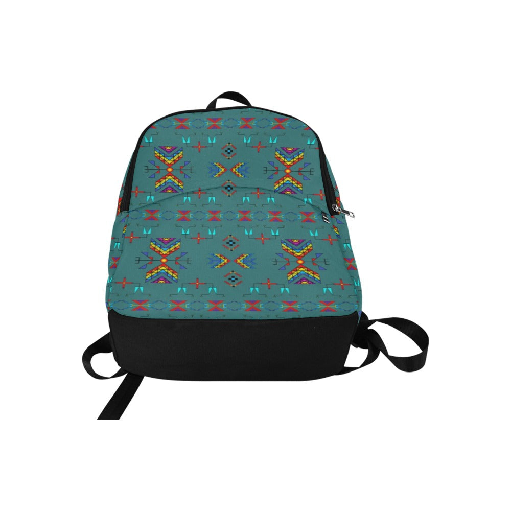 Rainy Chief Rainbow Teal Sky Fabric Backpack for Adult