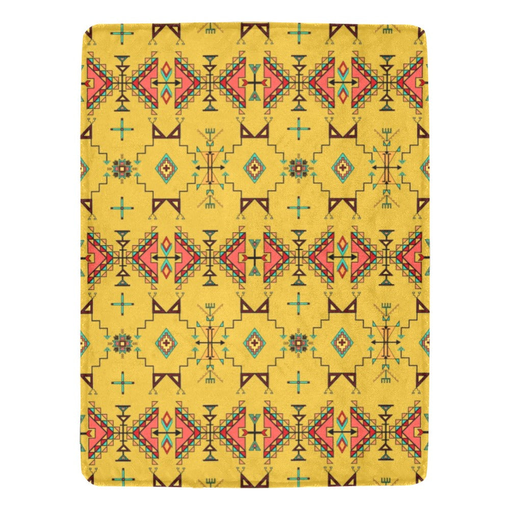 Thunder Flight Yellow X-Large Micro Fleece Blanket