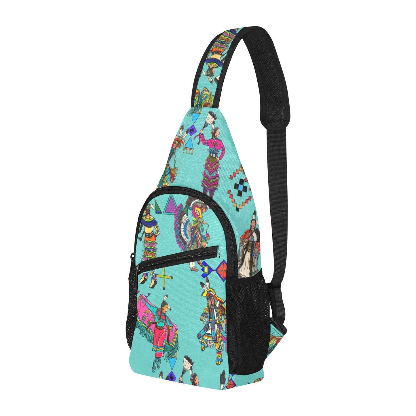 Grand Entry Dancers Eggshell Blue Chest Bag
