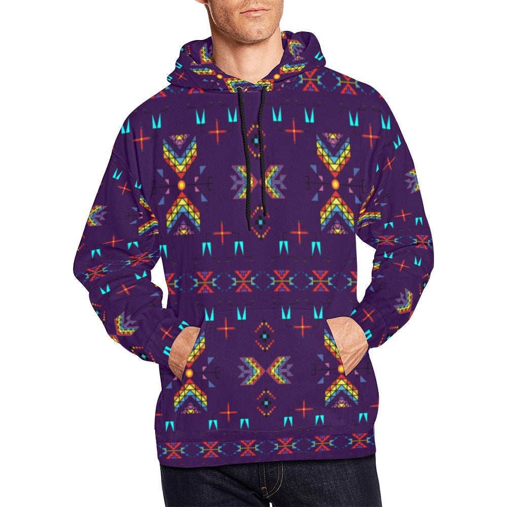 Rainy Chief Rainbow Dark Purple Hoodie for Men
