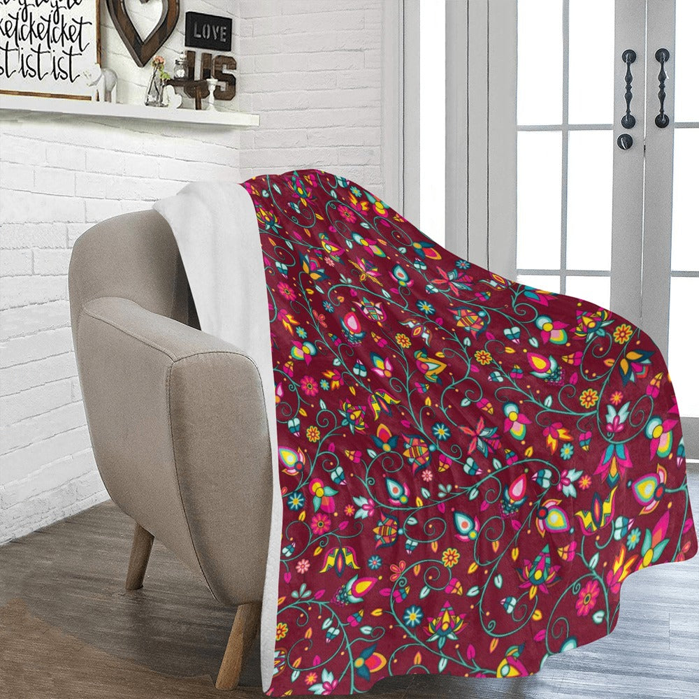 Thorny Path Cranberry X-Large Micro Fleece Blanket