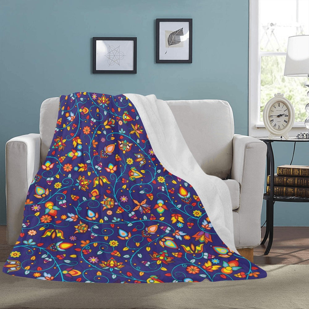 Thorny Path Blue X-Large Micro Fleece Blanket