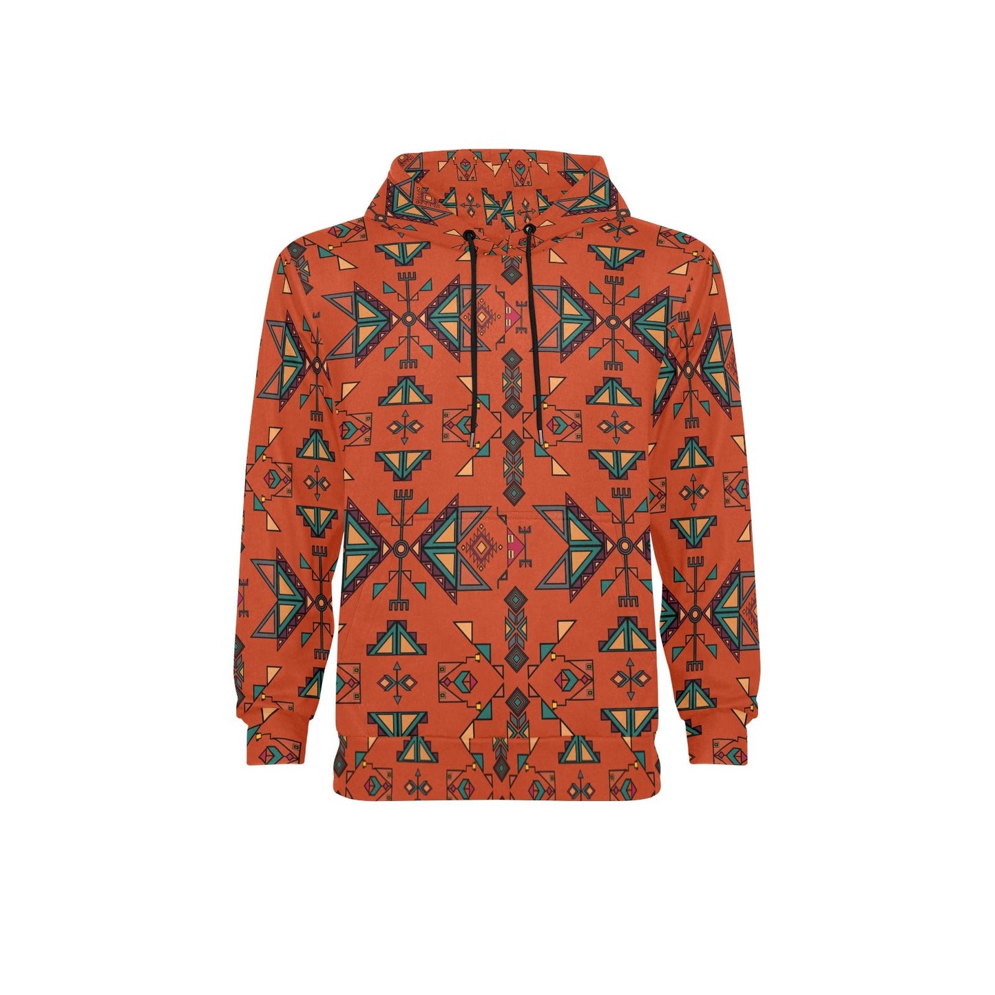 Arrow Dawn Orange Men's Long Sleeve Fleece Hoodie