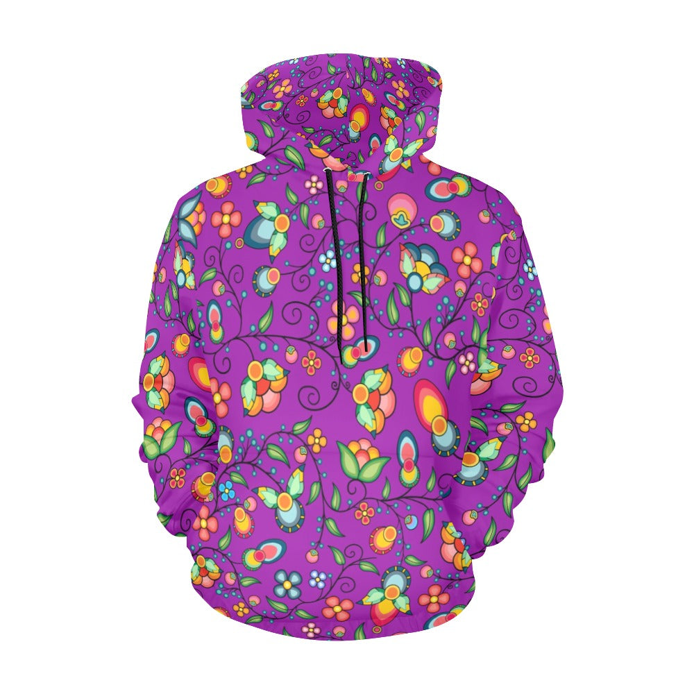 Floral Bounty Purple Hoodie for Men