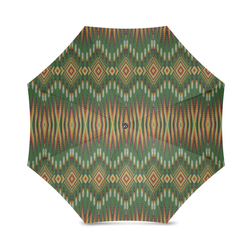Fire Feather Green Foldable Umbrella