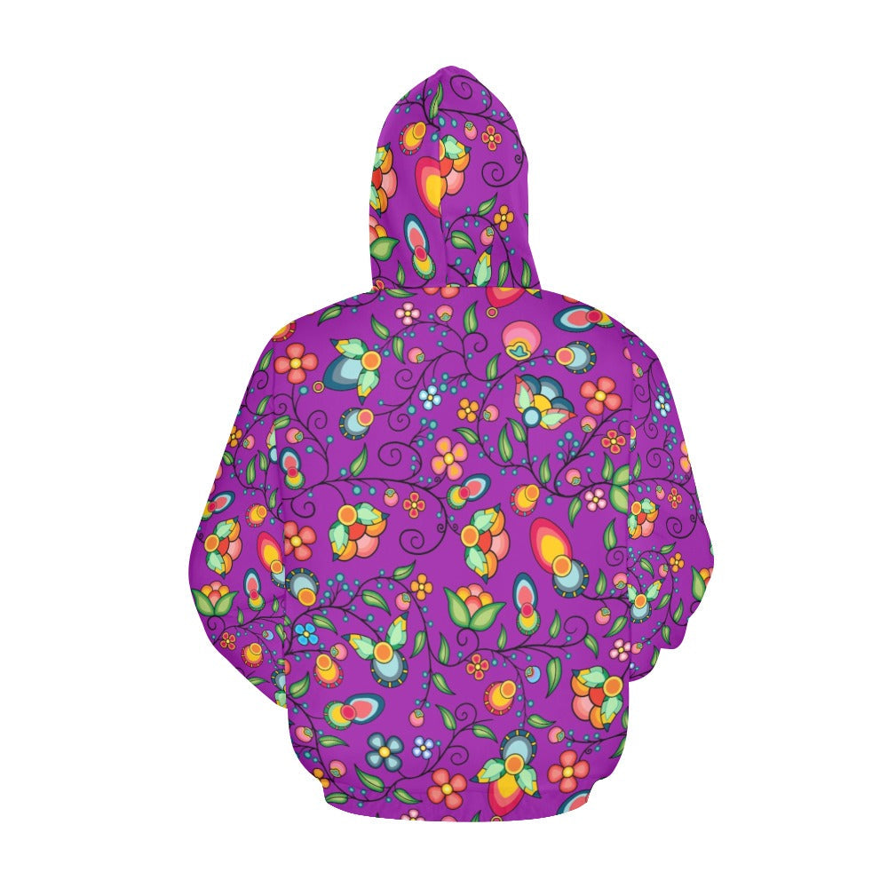Floral Bounty Purple Hoodie for Women