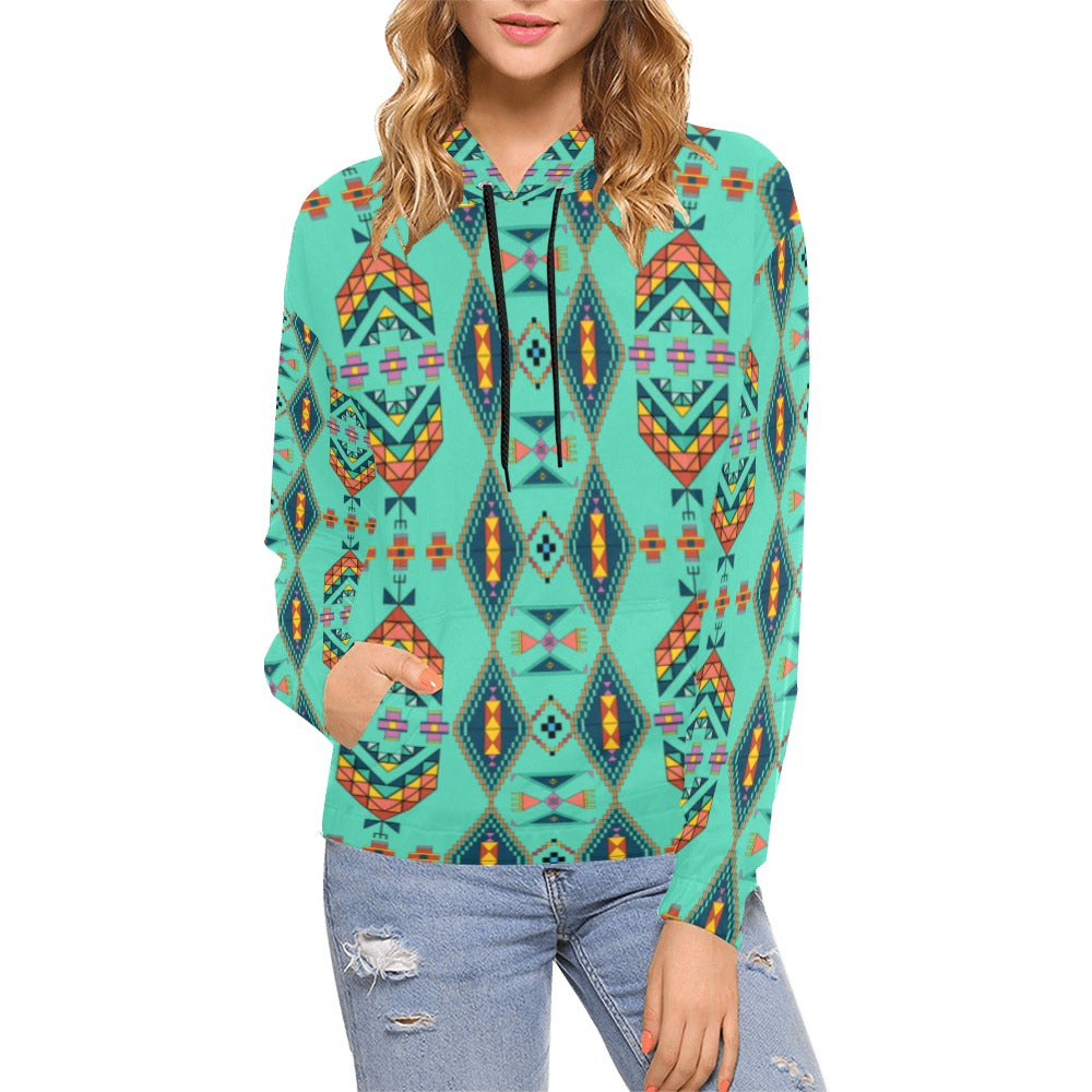 Travois Tipi Smoky Sky Hoodie for Women
