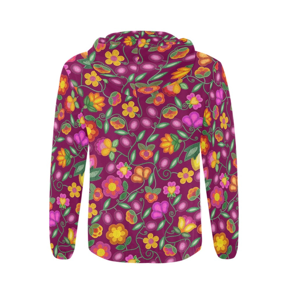 Boreal Bounty Dark Magenta Zip Hoodie