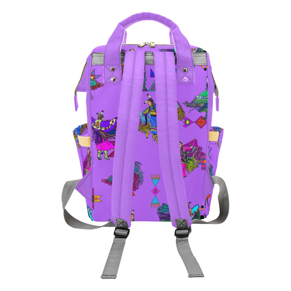 Women's Fancy Dancers Purple Multi-Function Diaper Backpack