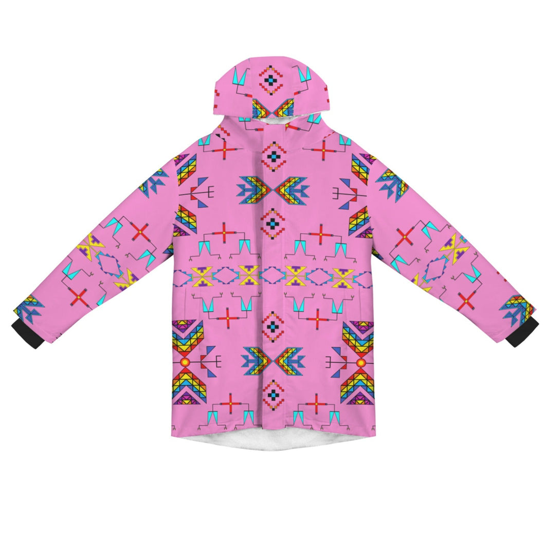 Rainbow Chief Rainbow Blush Unisex Sherpa Lined Hooded Coat