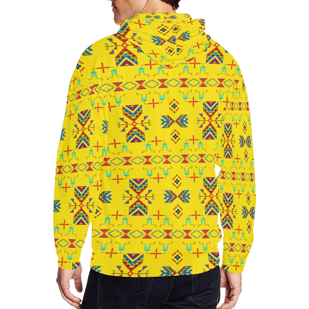Rainy Chief Rainbow Yellow Men's Zipper Hoodie