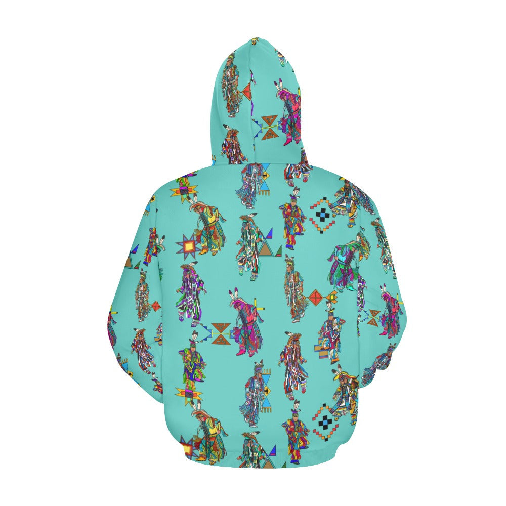 Men's Grass Dancers Eggshell Blue Hoodie for Women