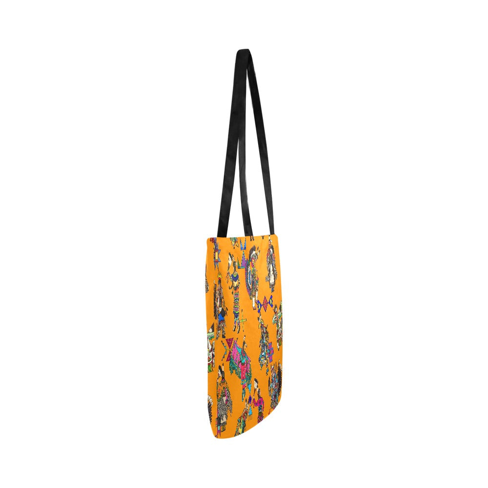 Grand Entry Dancers Orange Reusable Shopping Bag