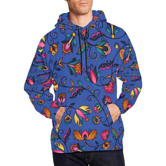 Copper Prairie Petals Blue Hoodie for Men