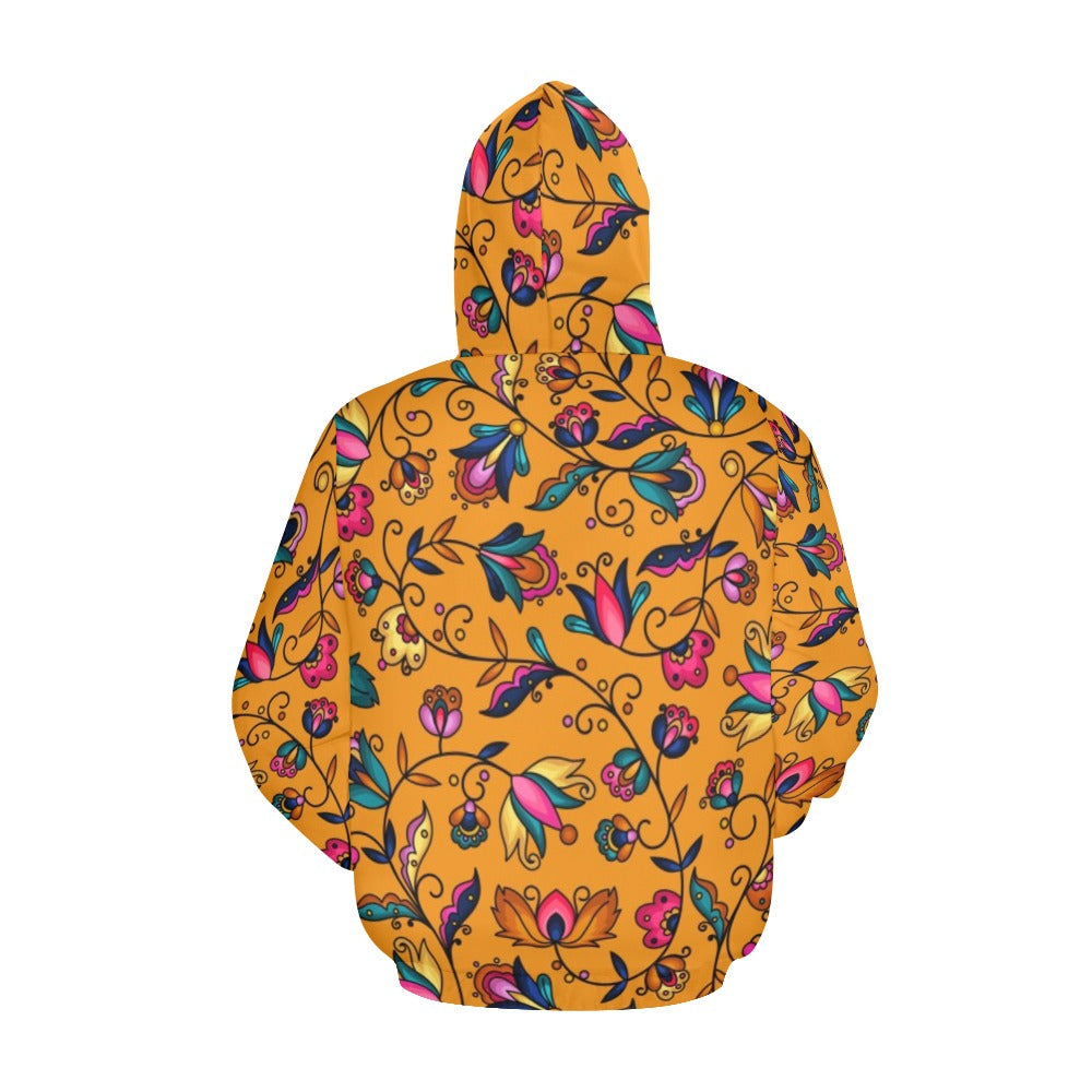 Copper Prairie Petals Orange Hoodie for Men