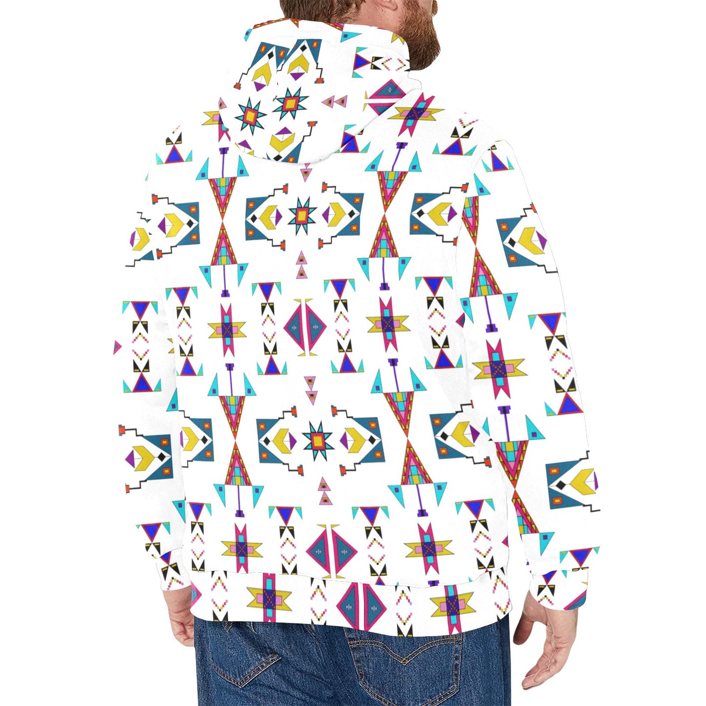 Enemy Territory White Men's Long Sleeve Fleece Hoodie