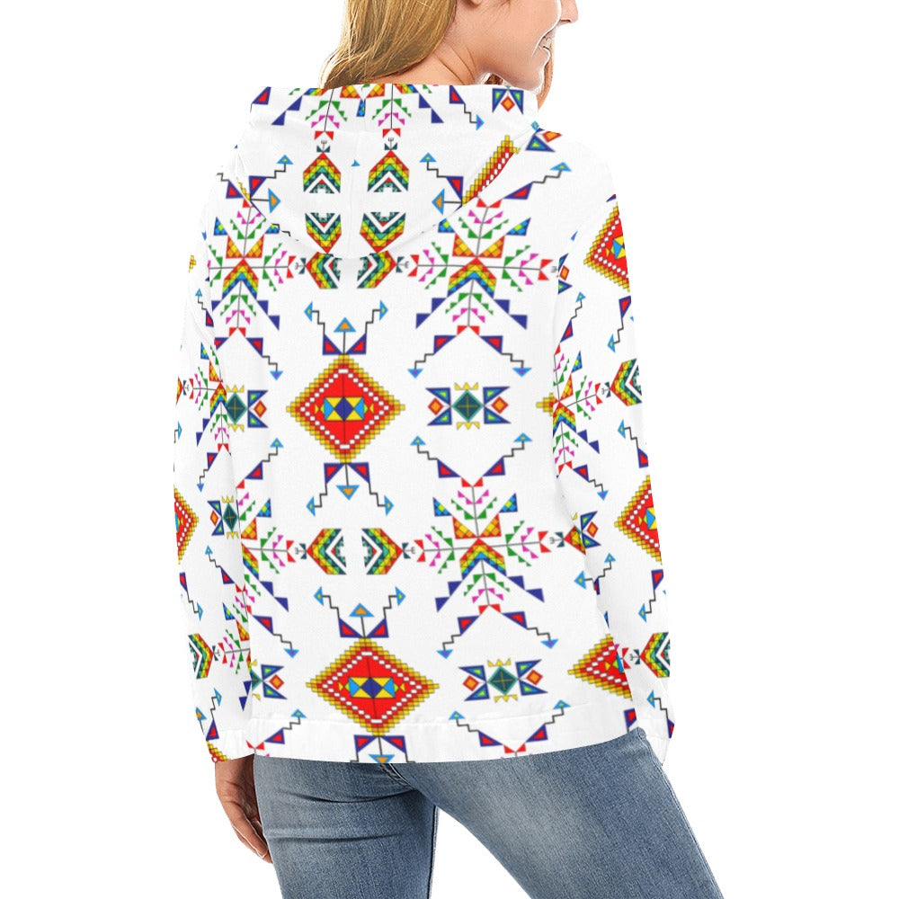 Buffalo Jump White Hoodie for Women