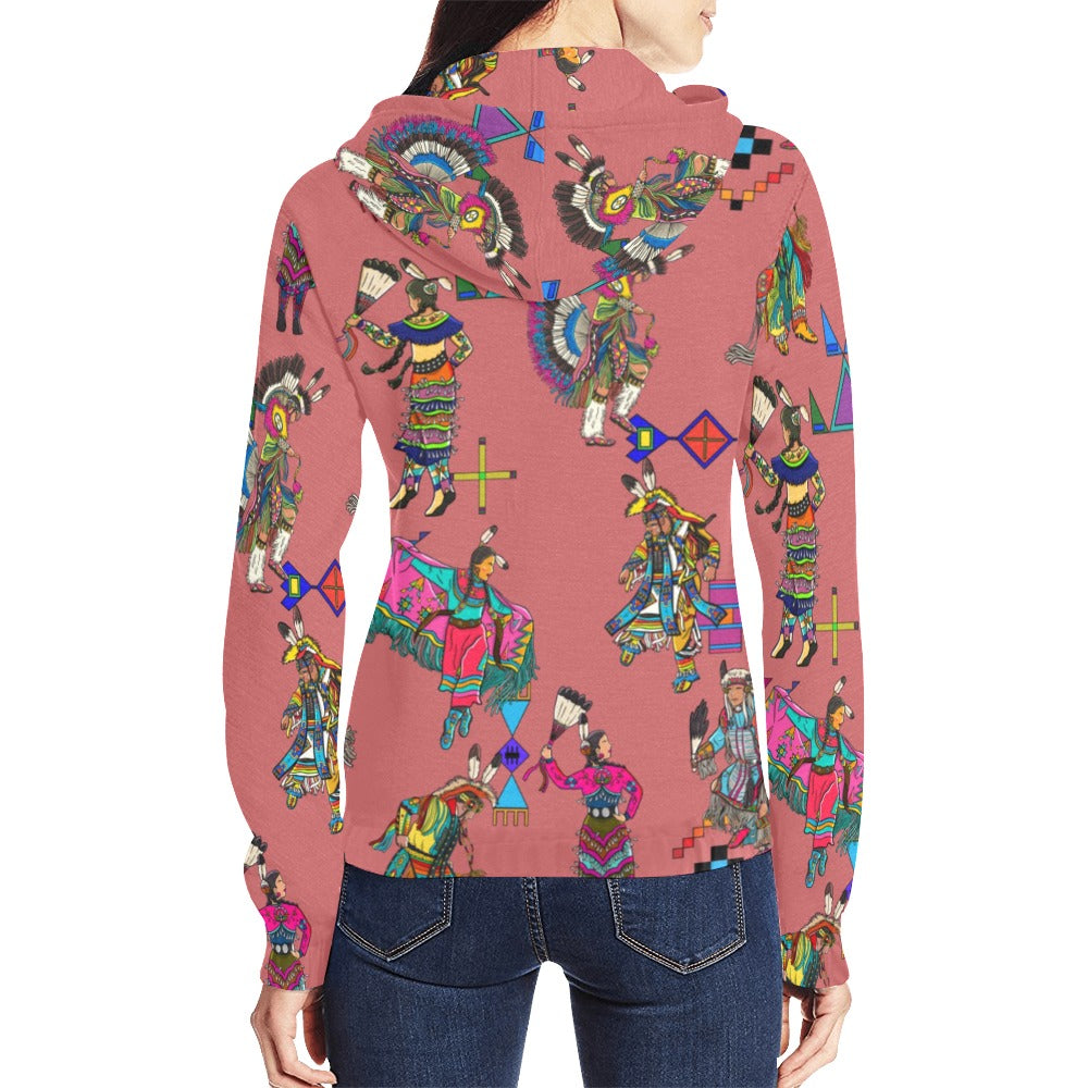 Grand Entry Dancers Terra Cotta Full Zip Hoodie for Women