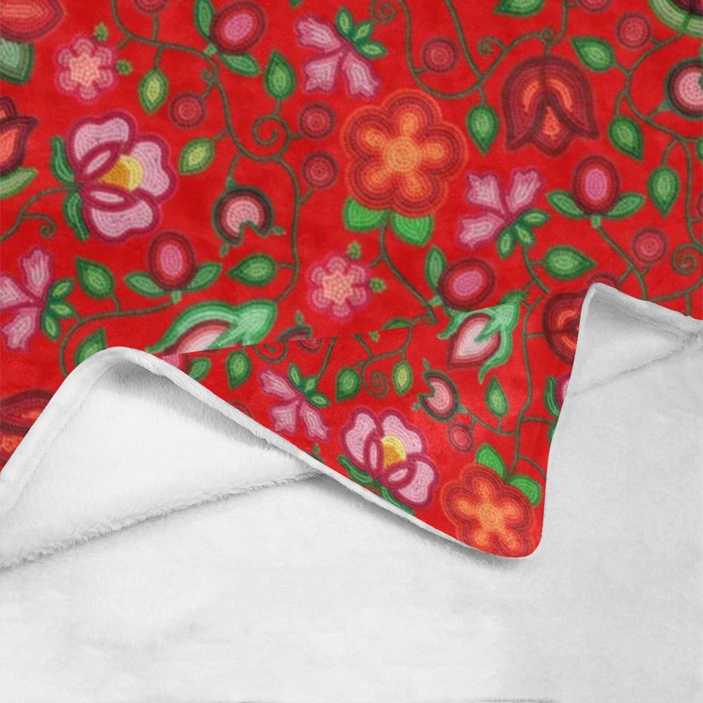 Rose Reverie Red X-Large Micro Fleece Blanket