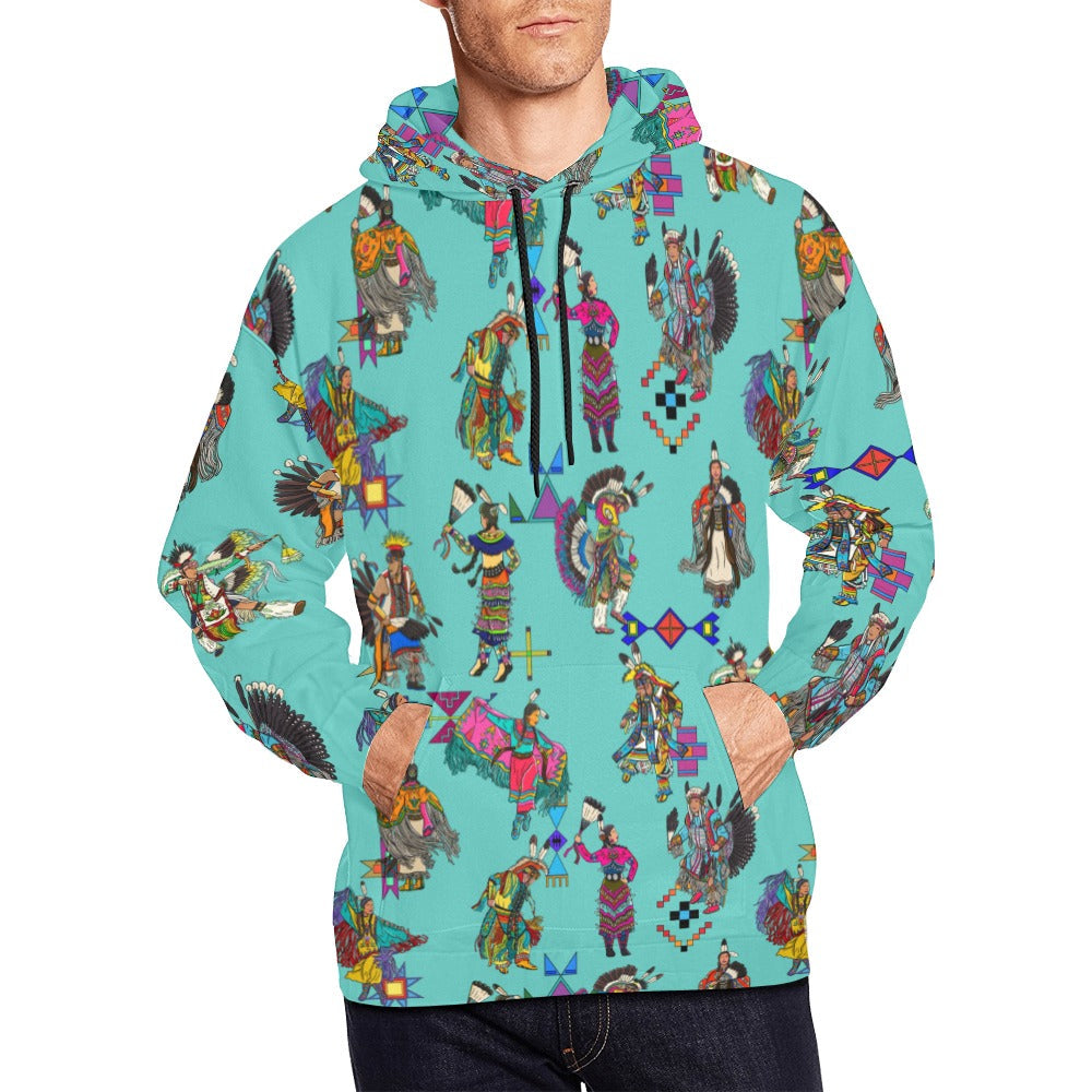 Grand Entry Dancers Eggshell Blue Hoodie for Men
