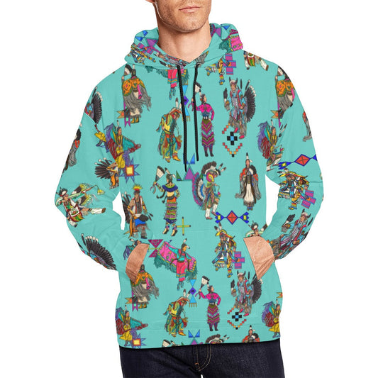 Grand Entry Dancers Eggshell Blue Hoodie for Men