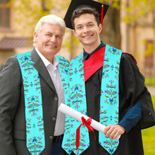 Load image into Gallery viewer, Dakota Damask Turquoise Graduation Stole
