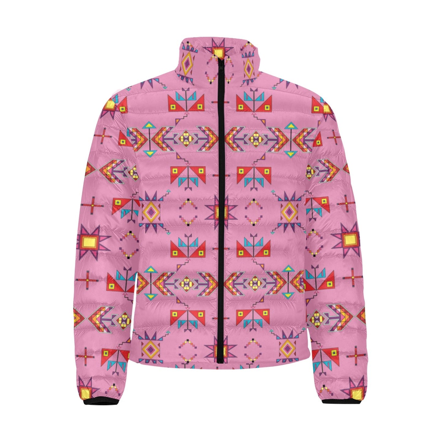 Scattered Generations Pink Men's Padded Jacket