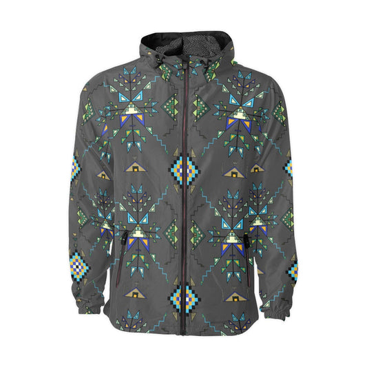 Bear Shield Dark Gray Men's Windbreaker