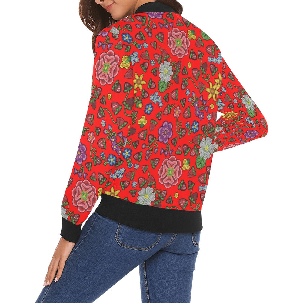 Berry Pop Fire Bomber Jacket for Women