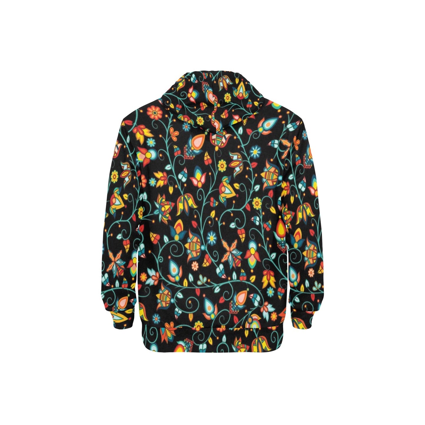 Thorny Path Black Men's Long Sleeve Fleece Hoodie