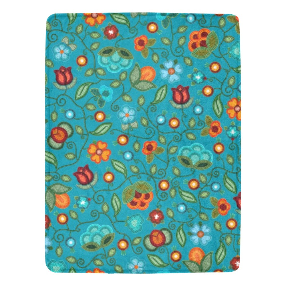 Prairie Fire Petals Ocean X-Large Micro Fleece Blanket