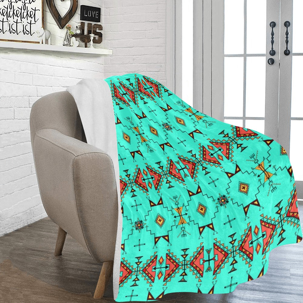 Thunder Flight Turquoise X-Large Micro Fleece Blanket
