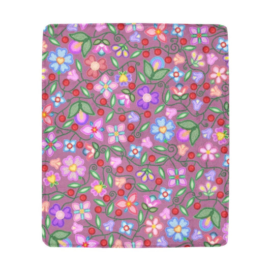 Petal Harmony Dusty Rose Large Micro Fleece Blanket