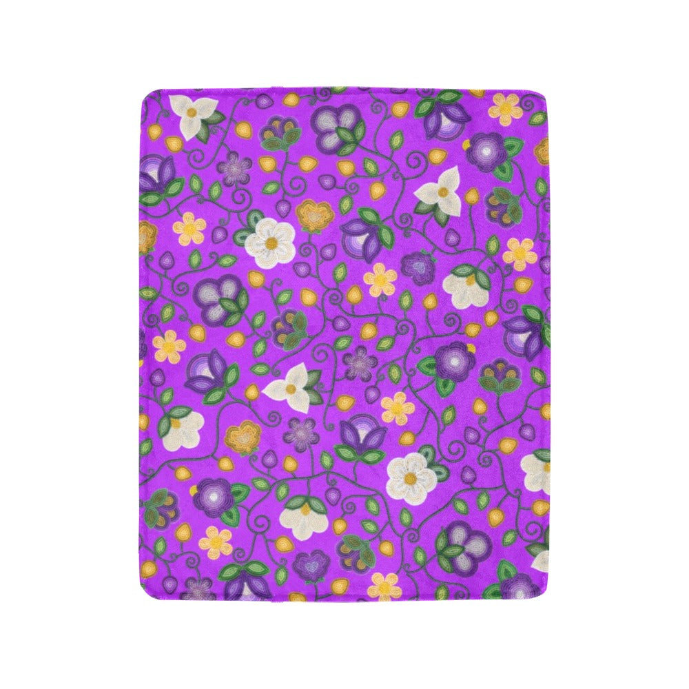 Midnight Moss Bloom Purple Small Micro Fleece Blanket