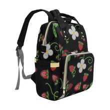 Load image into Gallery viewer, Strawberry Dreams Midnight Multi-Function Diaper Backpack/Diaper Bag
