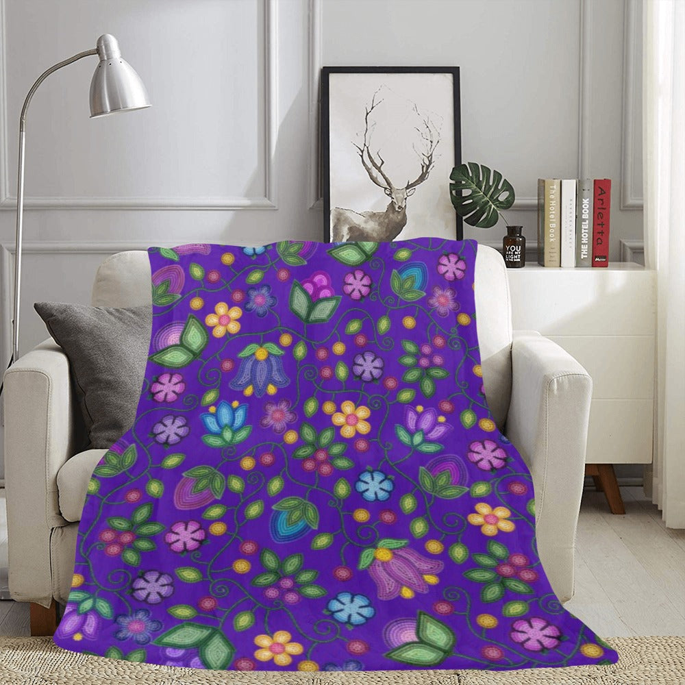 Bloom Uplift Indigo X-Large Micro Fleece Blanket
